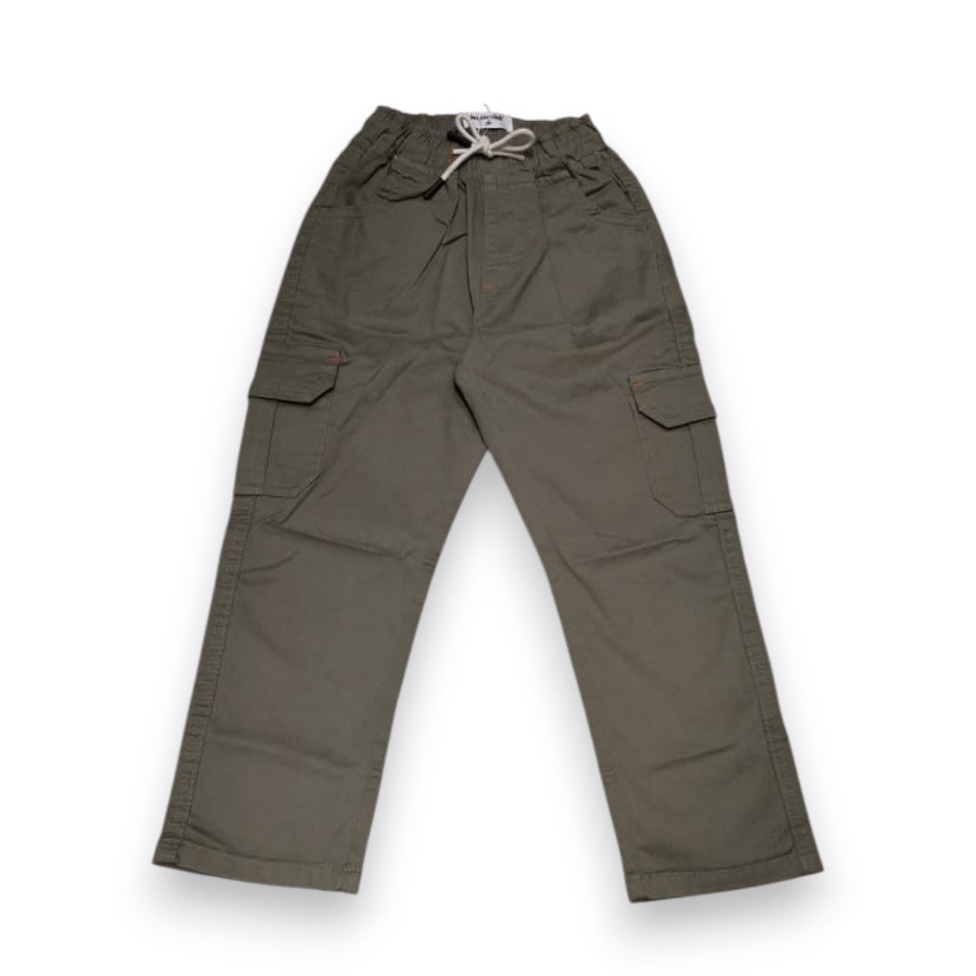 Boys Olive Green Cotton Pant