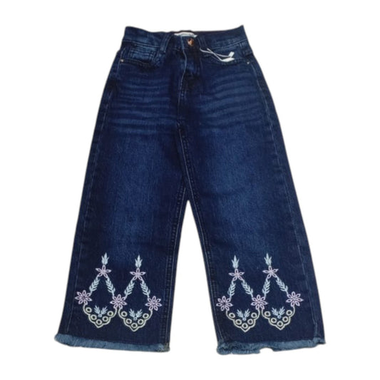 Girls Embroidered Denim Pant
