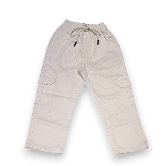 Boys White Cotton Pant