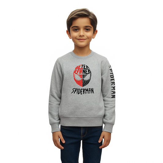 Boys Grey Spiderman Sweatshirt