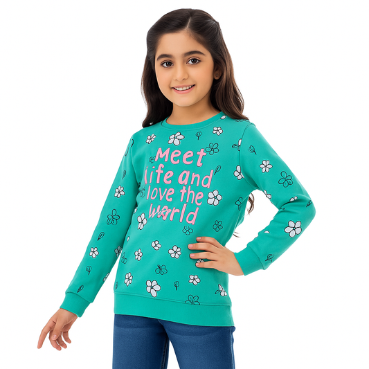 Girls Meet Life And Love The World Sweatshirt