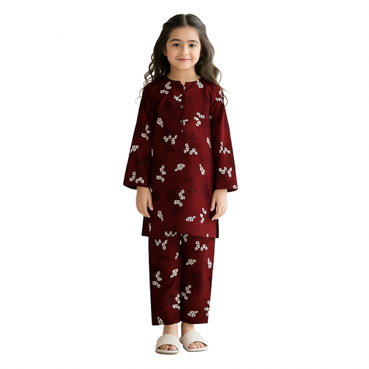 Girls Mehroon 2pC Suit
