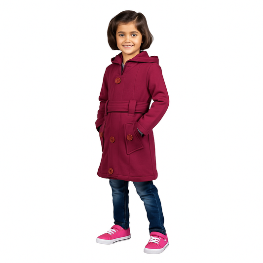 Girls Mehroon Coat