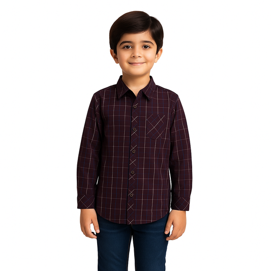 Boys Full Sleeve Check Shirt