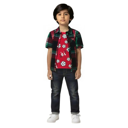 Boys Half Sleeve Double Shirt