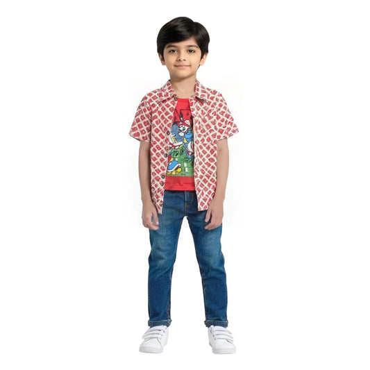 Boys Half Sleeve Double Shirt