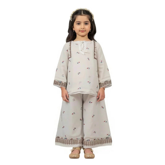 Girls White 2pc Suit