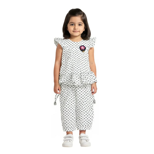 Girls White 2pc suit