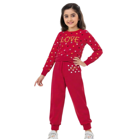 Girls Love Sweatshirt And Trouser Set